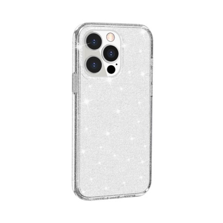 Противоударный чехол Terminator Style Glitter для iPhone 14 Pro Max - белый