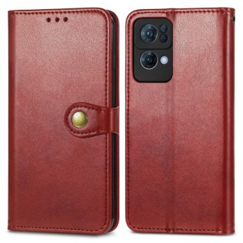 Чехол- книжка Solid Color Leather Buckle для OPPO Reno7 Pro 5G - зеленый