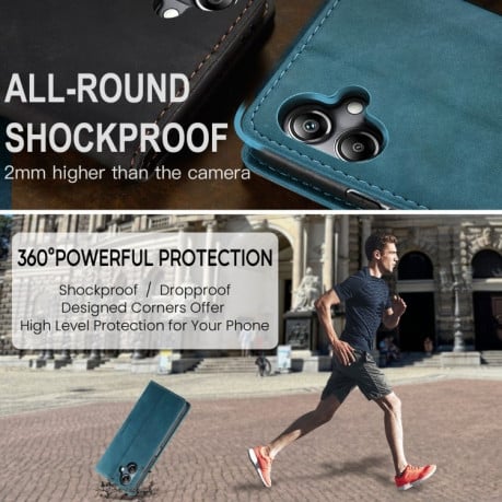 Чехол-книжка CaseMe-013 многофункциональный с кармашком на карт на Samsung Galaxy A07/A06 - синий