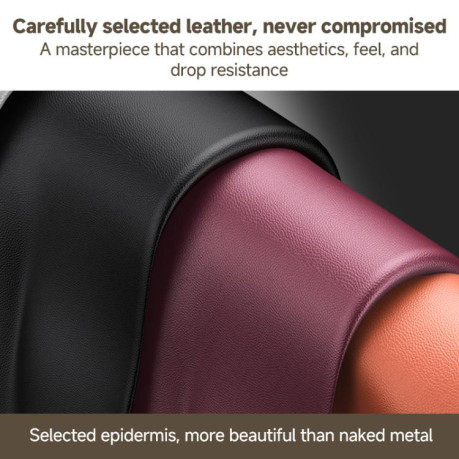 Чехол Skin Feel Leather Texture Cooling с кожаной текстурой, MagSafe и поворотным держателем для Xiaomi 17 Pro — серый