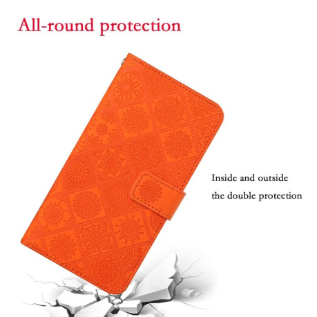 Чехол-книжка Ethnic Style для Samsung Galaxy A02s - оранжевый