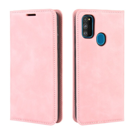 Чохол-книжка Retro-skin Business Magnetic Suction Samsung Galaxy M21/M30s - рожевий