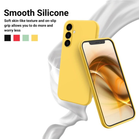 Силиконовый чехол Solid Color Liquid Silicone на Samsung Galaxy S23 FE 5G - желтый