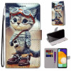 Чохол-книжка Coloured Drawing Cross Samsung Galaxy A04s/A13 5G - Leather Shoes Cat