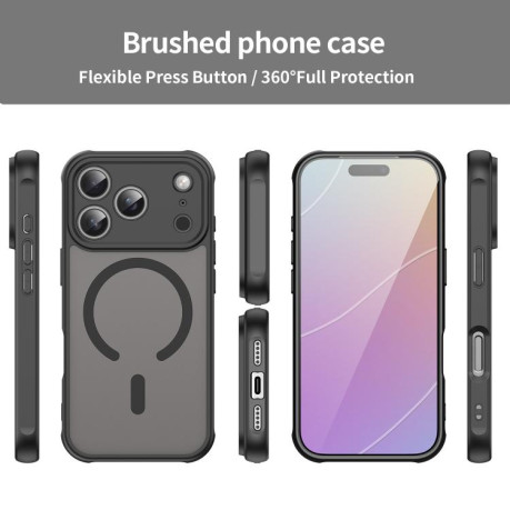 Противоударный чехол Fan Dun Series TPU Hybrid PC Frosted Magsafe для iPhone 17 Pro - черный