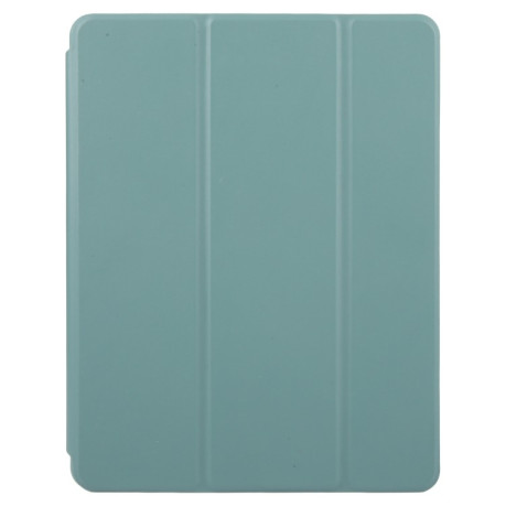Чехол-книжка GEBEI Acrylic TPU 3-folding Rotating Smart Tablet Leather для iPad Pro 13 2024 - зеленый
