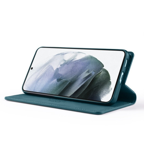 Чехол-книжка TAOKKIM Skin Feel для Samsung Galaxy S21 FE - синий