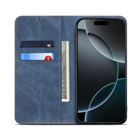 Чехол книжка Denim Texture Casual Style на OnePlus 13T - синій