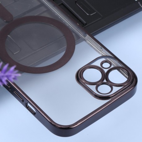Протиударний чохол MagSafe Electroplating Straight для iPhone 14 Plus - чорний