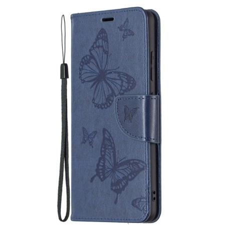 Чехол-книжка Butterflies Pattern на Samsung Galaxy A32 4G - синий