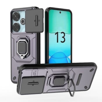 Противоударный чехол Sliding Camshield для Xiaomi Redmi 13 4G Global - фиолетовый