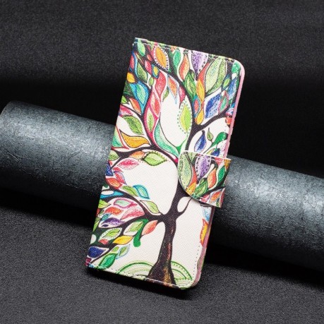 Чехол-кошелек Colored Drawing Pattern для Samsung Galaxy A73 5G - Life Tree