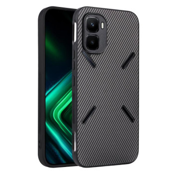 Чехол Escase из веган-кожи с текстурой карбона на Infinix GT 50 Pro 5G — серый