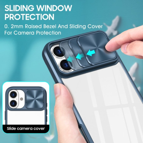 Чохол протиударний Sliding Camshield Acrylic Hybrid для iPhone 16 Pro - синій