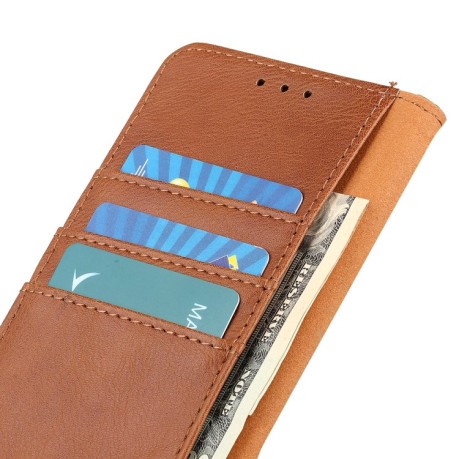 Чехол-книжка KHAZNEH Cowhide Texture на OnePlus Ace Pro / 10T - коричневый