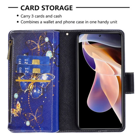 Чохол-гаманець Colored Drawing Pattern для Xiaomi Redmi Note 11 Pro 5G (China)/11 Pro+ - Purple Butterfly