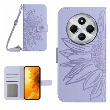 Чехол-книжка Skin Feel Sun Flower для Redmi 14C 4G/Poco C75/Redmi A4 5G - фиолетовый