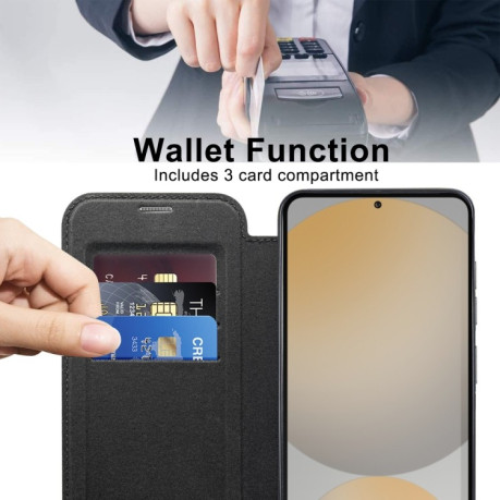 Чохол-книжка Shield MagSafe RFID Anti-theft Leather для Samsung Galaxy S24 FE 5G - чорний