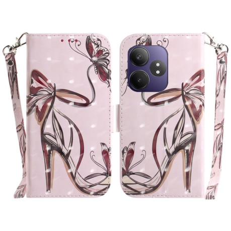 Чехол-книжка Crystal 3D Shockproof Protective Leather для Realme GT 6 / GT 6T / GT Neo6 / GT Neo6 SE - High-heeled