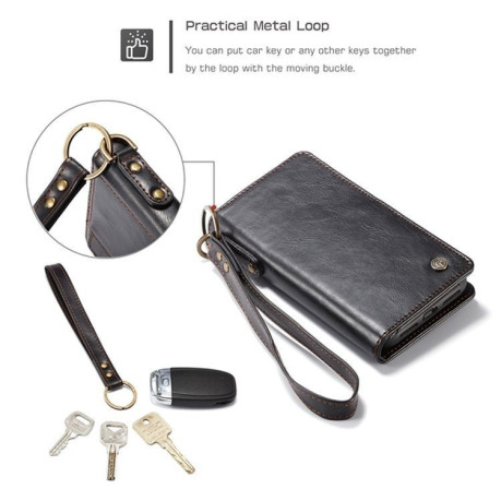 Шкіряний чохол-книжка CaseMe Qin Series Wrist Strap Wallet Style з вбудованим магнітом на iPhone 11 Pro Max - чорний