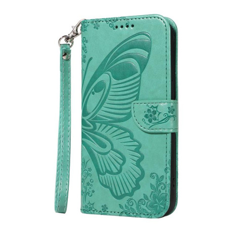 Чехол-книжка Swallowtail Butterfly Embossed Leather для Realme C85 Pro 4G — зелёный