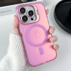 Протиударний чохол MagSafe Lens Holder PC Hybrid TPU для iPhone 15 Pro - рожевий