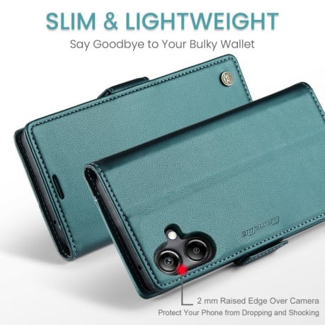 Чехол-книжка CaseMe 023 Butterfly Buckle Litchi Texture RFID Anti-theft Leather на Samsung Galaxy A07 / A06 - зеленый
