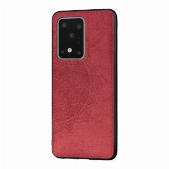Чохол Mandala Embossed Cloth на Samsung Galaxy S20 Ultra-червоний