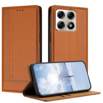 Чохол із веган-шкіри зі прострочкою Escase на Motorola Edge 70 Pro 5G — коричневий