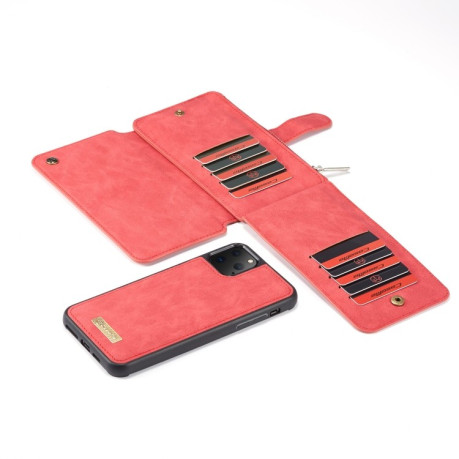 Кожаный чехол-кошелек CaseMe-007 Detachable Multifunctional на iPhone 11 Pro Max - красный