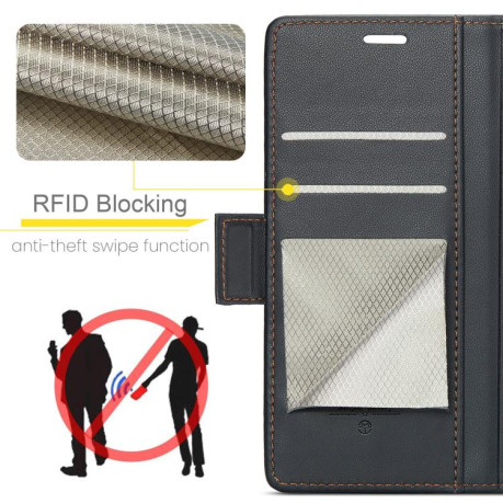 Чохол-книжка CaseMe 023 Butterfly Buckle Litchi RFID Anti-theft Leather для Samsung Galaxy S25 Edge 5G - чорний