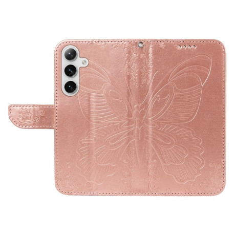 Чохол-книжка Swallowtail Butterfly Embossed Leather  для Samsung Galaxy S25+ / S24+ 5G - рожеве золото