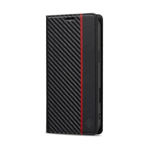 Чехол-книжка LC.IMEEKE Carbon Fiber для iPhone 16 - Black