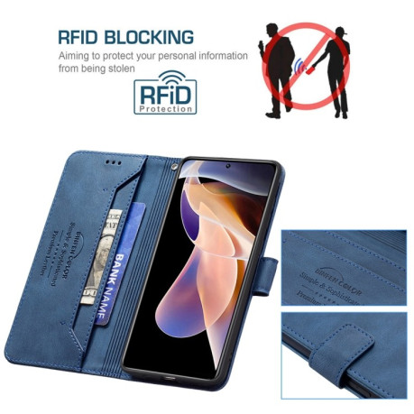 Чехол-книжка RFID Blocking для Xiaomi Redmi Note 11 Pro 5G (China)/11 Pro+ - синий
