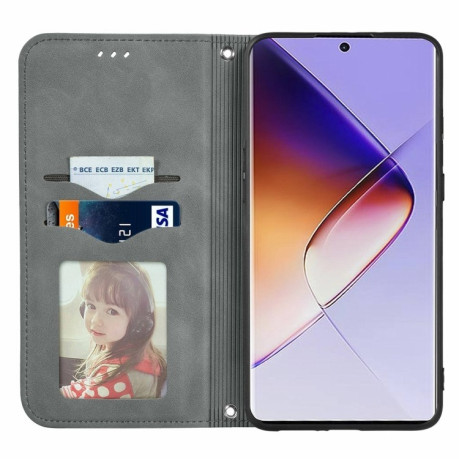 Чехол-книжка Retro Skin Feel Business Magnetic для Infinix Note 40 Pro  4G - серый