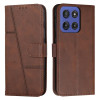 Чохол-книжка Stitching Calf Texture на Motorola Edge 60 Fusion - коричневий