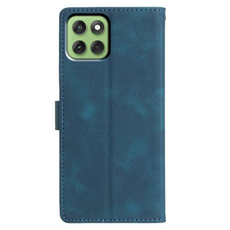 Чехол-книжка Triangles Embossed Leather для Motorola Edge 60 - синий