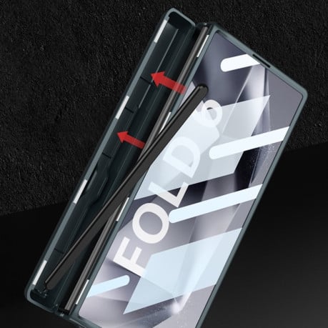 Противоударный чехол GKK Integrated Magnetic Full Coverage with Pen Box, Not Included Pen для Samsung Galaxy  Fold 6 - винно-красный
