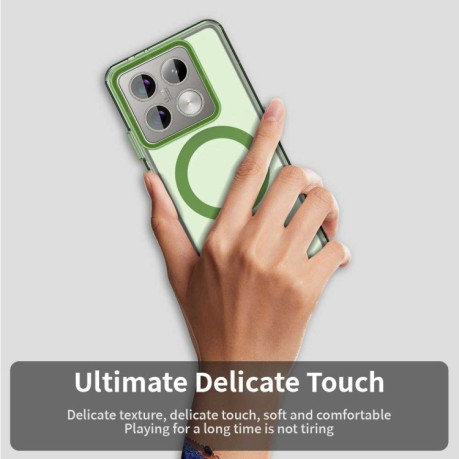 Противоударный чехол MagSafe Holder PC Hybrid для Xiaomi 14T Pro - зеленый