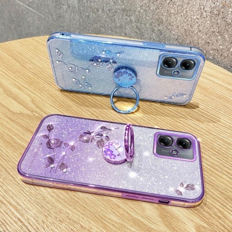 Противоударный чехол Gradient Acrylic для Motorola Moto G55 - синий