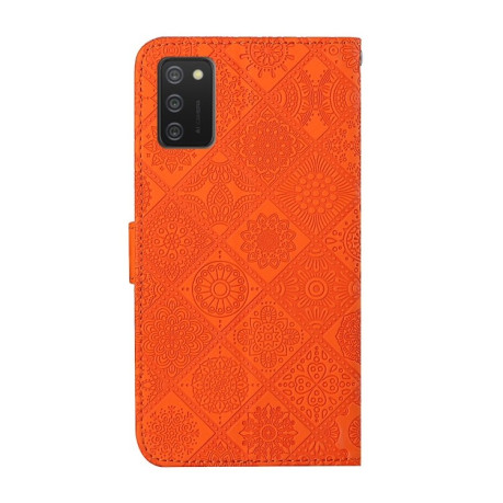 Чехол-книжка Ethnic Style для Samsung Galaxy A02s - оранжевый