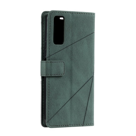 Чехол-книжка Skin Feel Splicing для Vivo Y72 5G / Y52 5G / iQOO Z3 - зеленый