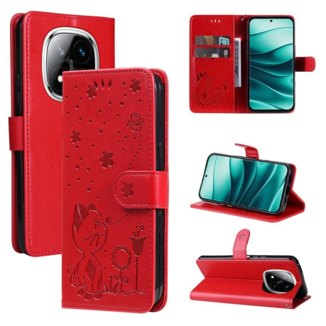 Чехол-книжка Cat and Dog для Xiaomi Redmi Note 14 Pro / 14 Pro+ 5G - красный