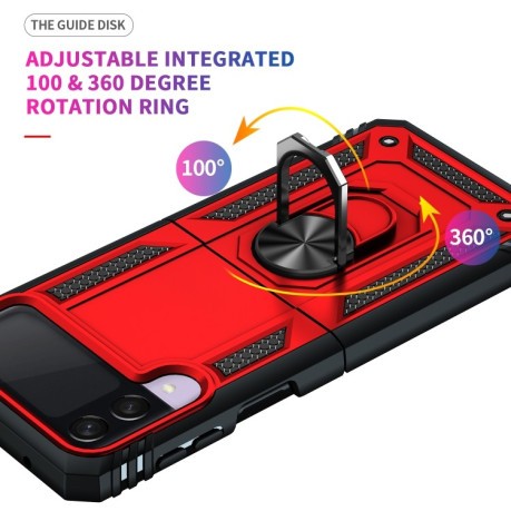 Противоударный чехол 360 Degree Rotating Holder на Samsung Galaxy Z Flip3 5G - красный