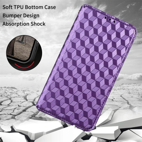 Чехол-книжка Cubic Grid Texture Flip Leather для Xiaomi Redmi A5 4G 173.3mm - фиолетовый