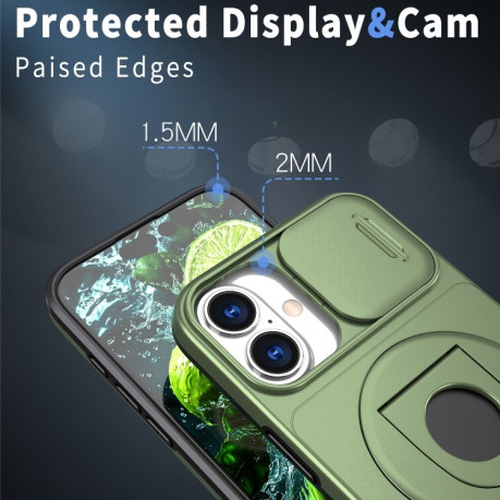 Протиударний чохол Camshield MagSafe Ring Holder Armor для iPhone 16 - темно-зелений