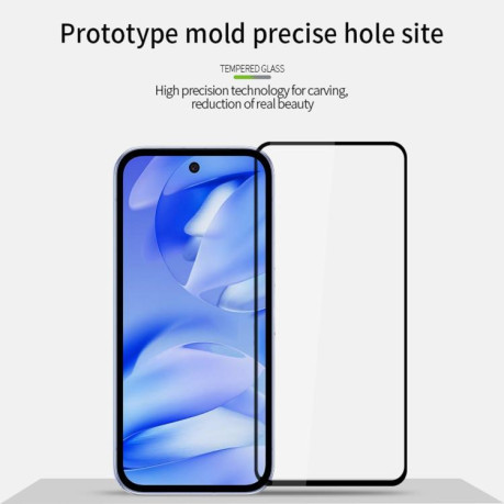 Защитное стекло PINWUYO 9H 3D Full Screen на Google Pixel 9a - черное