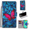 Чехол-книжка Coloured Drawing Cross для Xiaomi Redmi Note 9S / 9 Pro - Blue Red Butterfly