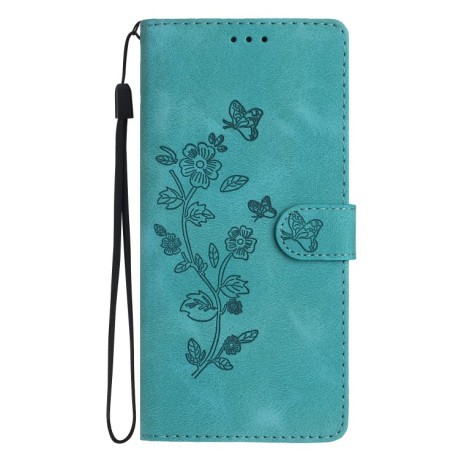 Чохол-книжка Flower Butterfly Embossing на Samsung Galaxy S24+ 5G - блакитний