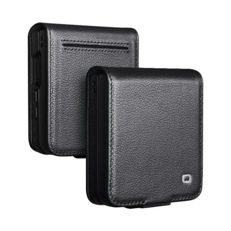 Чохол-книжка QIALINO Classics 3rd з натуральної шкіри на Samsung Galaxy Filp 7 - чорний